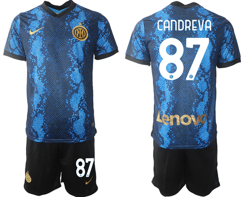 Men 2021-2022 Club Inter Milan home blue #87 Nike Soccer Jersey->inter milan jersey->Soccer Club Jersey